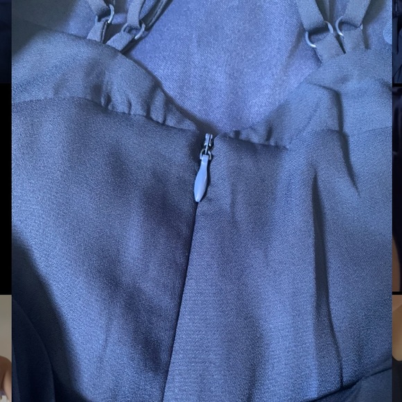 Navy Split Leg Jumpsuit - Picture 6 of 8